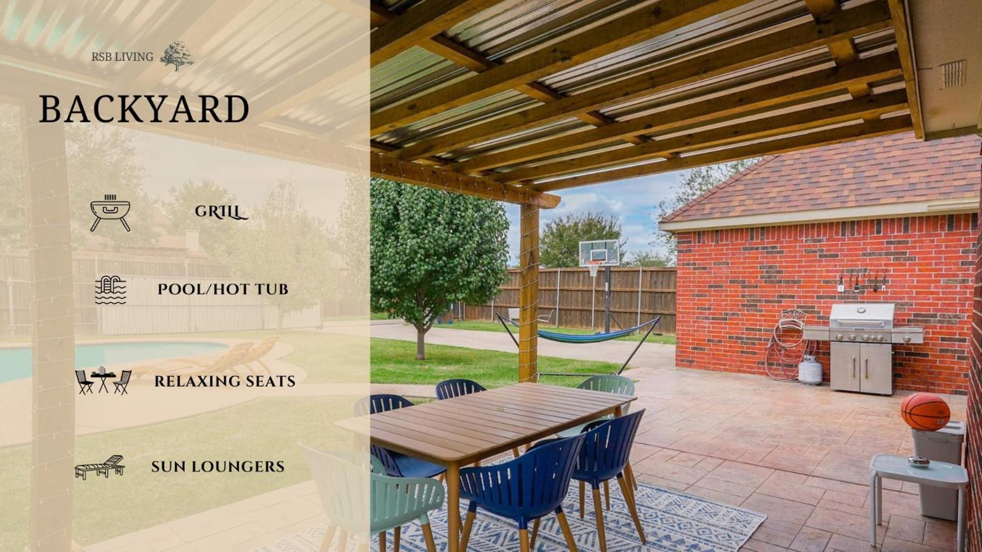 6Br 3,5Ba Home Pool, Hot Tub, Game Room -16 Guests Sachse Eksteriør billede